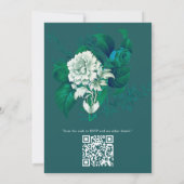 Invitation Design Fleurs Roses blanches/vertes (Dos)
