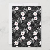 Invitation Design Floral Blanc Sur Mariage Noir (Dos)