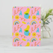 Invitation design floral coloré (Debout devant)