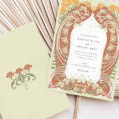 Invitation Design floral Mariage Art Nouveau élégant