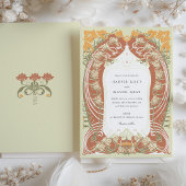 Invitation Design floral Mariage Art Nouveau élégant