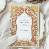 Invitation Design floral Mariage Art Nouveau élégant