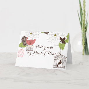 Invitation Design floral moderne Magnolia Nom n Inséparables