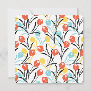 Invitation Design floral Motif de Tulipe en blanc
