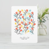 Invitation Design floral Motif de Tulipe en blanc (Debout devant)