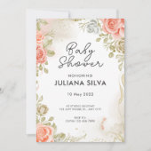 Invitation Design Floral rose blanc moderne (Devant)