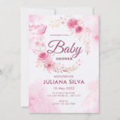 Invitation Design floral rose rose moderne (Devant)