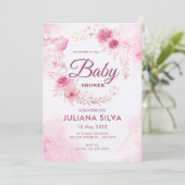 Invitation Design floral rose rose moderne (Debout devant)