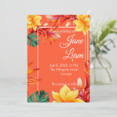 Invitation Design floral tropical (Debout devant)