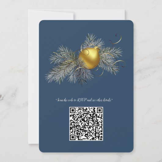 Invitation Design hivernal Festif de Fête de Flammes de Neige (Dos)