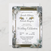 Invitation Design hivernal Festif de Fête de Flammes de Neige (Devant)