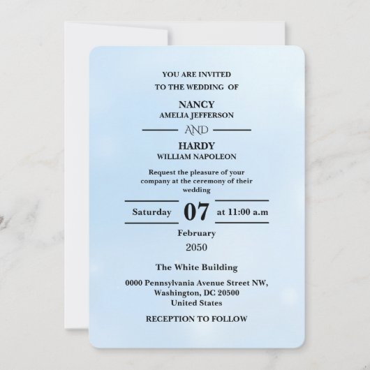 Invitation Design Icy Blue Frost Shimmer is not a correct tra (Devant)