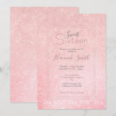 Invitation Design luxueux parties scintillant rose fille (Devant / Derrière)