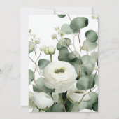 Invitation Design mariage à fleurs d'eucalyptus vert (Dos)