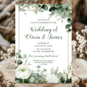 Invitation Design mariage à fleurs d'eucalyptus vert