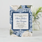 Invitation Design Mariage bleu et blanc (Debout devant)