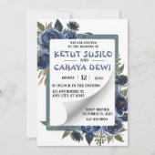 Invitation Design Mariage bleu et blanc (Devant)
