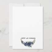 Invitation Design Mariage bleu et blanc (Dos)