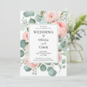 Invitation Design Mariage floral élégant (Debout devant)