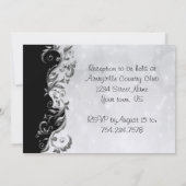 Invitation Design Mariage Floral Noir & Argent (Dos)