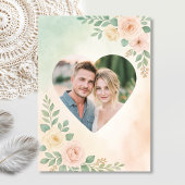 Invitation Design Mariage vert moderne avec photo et coeur