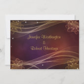 Invitation Design Maroon avec Mariage Gold Accents (Devant)
