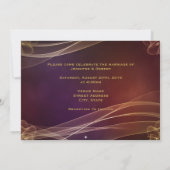 Invitation Design Maroon avec Mariage Gold Accents (Dos)