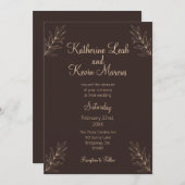 Invitation Design minimaliste Brown élégant (Devant / Derrière)