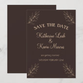 Invitation Design minimaliste Brown et beige (Devant / Derrière)