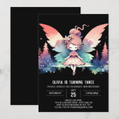Invitation Design minimaliste Fée Anniversaire (Devant / Derrière)