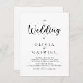 Invitation Design minimaliste. Mariage calligraphie moderne (Devant / Derrière)