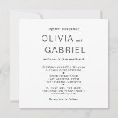 Invitation Design minimaliste. Mariage noir moderne (Devant)