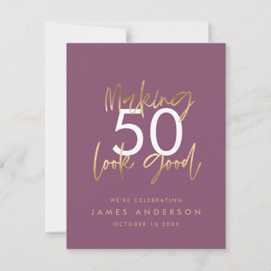 Invitation Design moderne 40e anniversaire simple élégant scr (Devant)