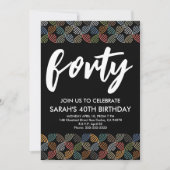 Invitation Design moderne 40e anniversaire simple élégant scr (Devant)