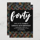 Invitation Design moderne 40e anniversaire simple élégant scr (Devant / Derrière)