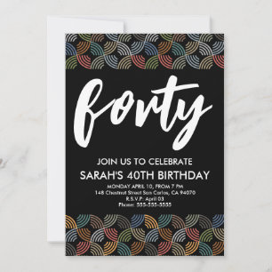 Invitation Design moderne 40e anniversaire simple élégant scr