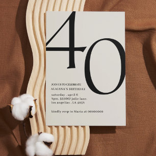 Invitation Design moderne 40e anniversaire simple élégant scr