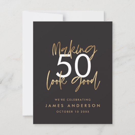 Invitation Design moderne 40e anniversaire simple élégant scr (Devant)