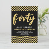 Invitation Design moderne 40e anniversaire simple élégant scr (Debout devant)