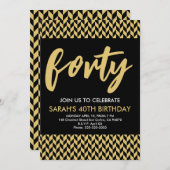 Invitation Design moderne 40e anniversaire simple élégant scr (Devant / Derrière)