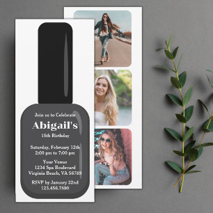 Invitation Design moderne Black & White Nail Polonais Anniver