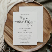 Invitation Design moderne calligraphie noir blanc Mariage