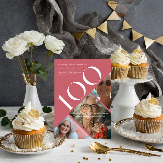 Invitation Design moderne centième | 100e anniversaire 3 Phot