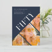 Invitation Design Moderne Cinquante | 50e anniversaire 3 Phot (Debout devant)