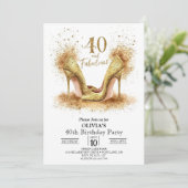 Invitation Design moderne Digital Gold 40e anniversaire (Debout devant)