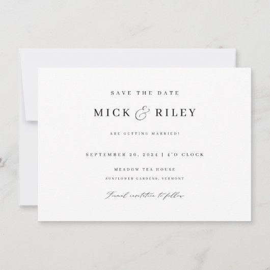 Invitation Design Moderne Minimal Photo Mariage Enregistrer L (Dos)