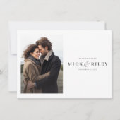 Invitation Design Moderne Minimal Photo Mariage Enregistrer L (Devant)