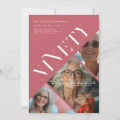 Invitation Design Moderne Ninety | 90e anniversaire 3 Photo (Devant)