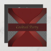 Invitation Design moderne Red & Black Cocktail Party Invitati (Devant / Derrière)