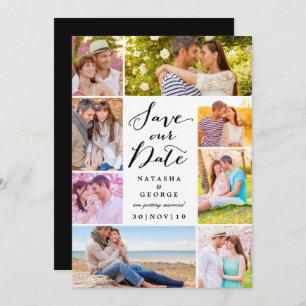 Invitation Design Moderne Script 8 Multi Photo Enregistrer La
